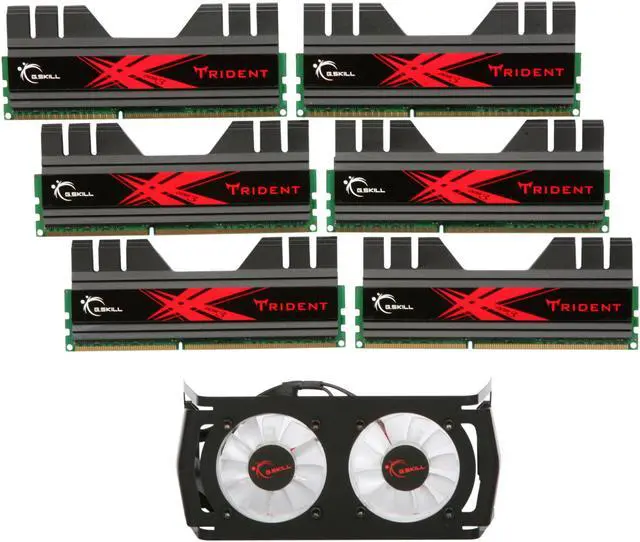 Main image of G.SKILL Trident+ Turbulence II 24GB (6 x 4GB) DDR3 2000 (PC3 16000) Desktop Memory Model F3-16000CL8T2-24GBTDD