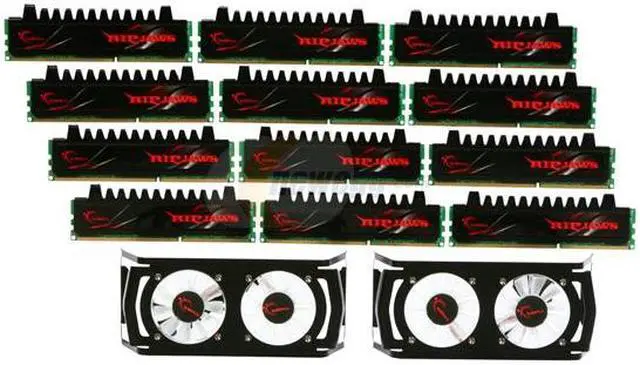 Main image of G.SKILL Ripjaws + Turbulence Series 48GB (12 x 4GB) DDR3 1900 (PC3 15200) Desktop Memory Model F3-15200CL8T4-48GBRHD