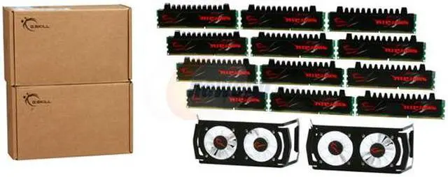 Alt view image 4 of 4 - G.SKILL Ripjaws + Turbulence Series 48GB (12 x 4GB) DDR3 1900 (PC3 15200) Desktop Memory Model F3-15200CL8T4-48GBRHD