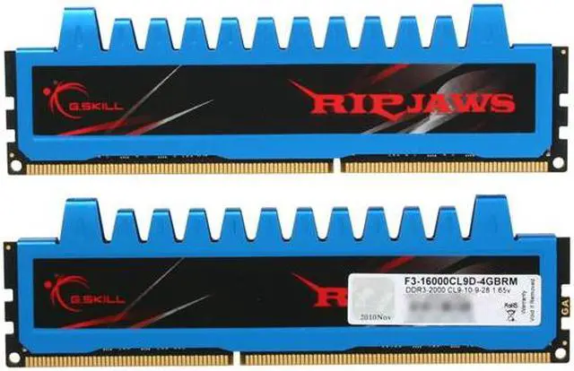 Alt view image 2 of 3 - G.SKILL Ripjaws Series 4GB (2 x 2GB) DDR3 2000 (PC3 16000) Desktop Memory Model F3-16000CL9D-4GBRM