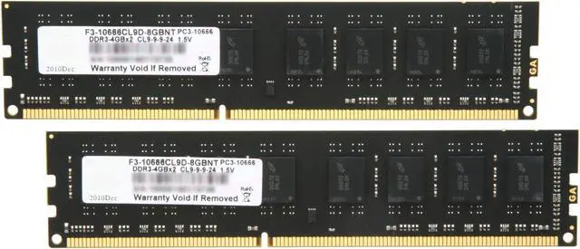Main image of G.SKILL Value Series 8GB (2 x 4GB) DDR3 1333 (PC3 10666) Desktop Memory Model F3-10666CL9D-8GBNT