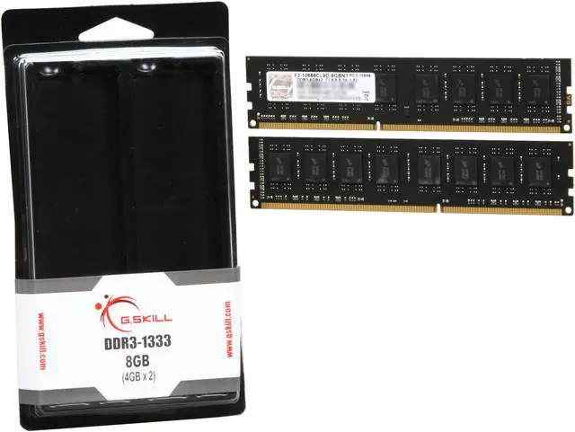 Alt view image 3 of 3 - G.SKILL Value Series 8GB (2 x 4GB) DDR3 1333 (PC3 10666) Desktop Memory Model F3-10666CL9D-8GBNT