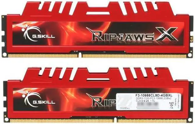 Alt view image 2 of 3 - G.SKILL Ripjaws X Series 4GB (2 x 2GB) DDR3 1333 (PC3 10666) Desktop Memory Model F3-10666CL9D-4GBXL