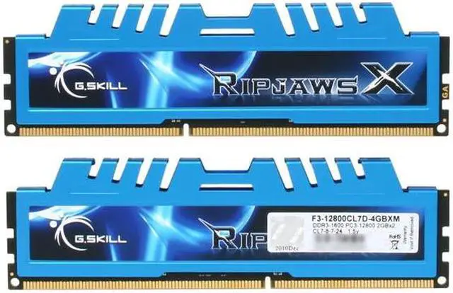Alt view image 2 of 3 - G.SKILL Ripjaws X Series 4GB (2 x 2GB) DDR3 1600 (PC3 12800) Desktop Memory Model F3-12800CL7D-4GBXM