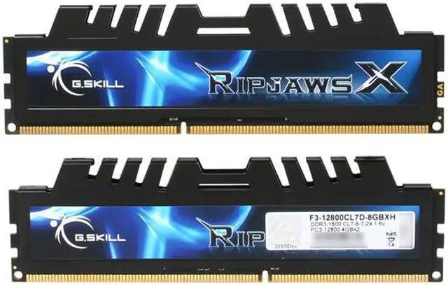 Alt view image 2 of 3 - G.SKILL Ripjaws X Series 8GB (2 x 4GB) DDR3 1600 (PC3 12800) Desktop Memory Model F3-12800CL7D-8GBXH