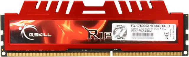 Alt view image 3 of 8 - G.SKILL Ripjaws X + Turbulence II Series 8GB (2 x 4GB) DDR3 2200 (PC3 17600) Desktop Memory Model F3-17600CL9D-8GBXLD