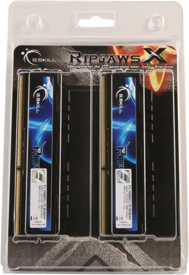Alt view image 4 of 3 - G.SKILL Ripjaws X Series 8GB (2 x 4GB) DDR3 1333 (PC3 10666) Desktop Memory Model F3-10666CL7D-8GBXH