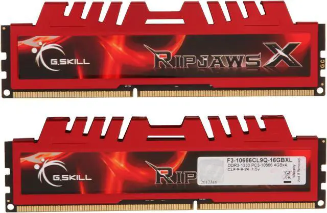 Alt view image 2 of 3 - G.SKILL Ripjaws X Series 16GB (4 x 4GB) DDR3 1333 (PC3 10666) Desktop Memory Model F3-10666CL9Q-16GBXL
