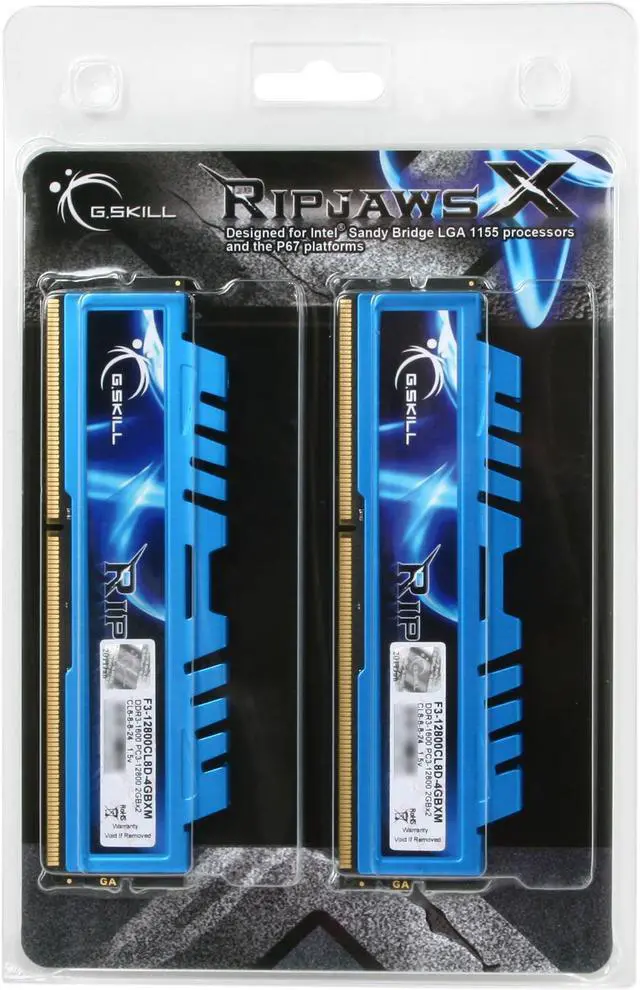 Alt view image 3 of 3 - G.SKILL Ripjaws X Series 4GB (2 x 2GB) DDR3 1600 (PC3 12800) Desktop Memory Model F3-12800CL8D-4GBXM