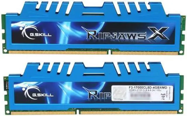 Alt view image 3 of 6 - G.SKILL Ripjaws X + Turbulence II Series 4GB (2 x 2GB) DDR3 2133 (PC3 17000) Desktop Memory Model F3-17000CL8D-4GBXMD