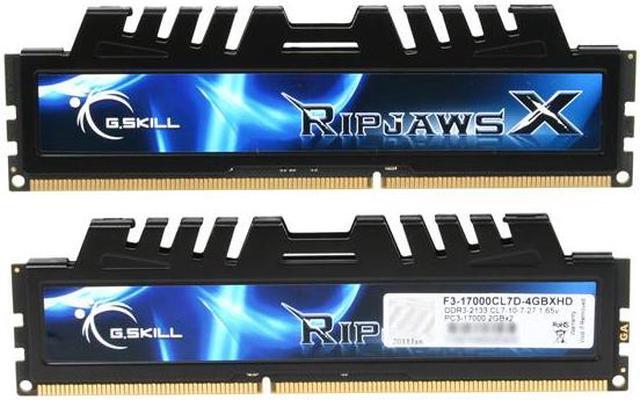 Alt view image 3 of 6 - G.SKILL Ripjaws X + Turbulence II Series 4GB (2 x 2GB) DDR3 2133 (PC3 17000) Desktop Memory Model F3-17000CL7D-4GBXHD