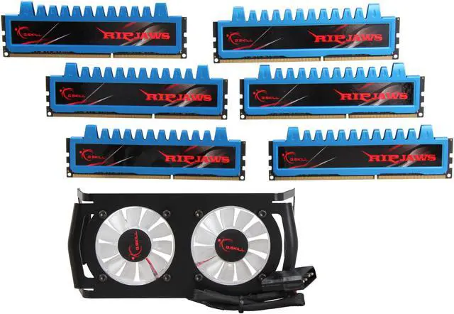 Main image of G.SKILL Ripjaws Series 24GB (6 x 4GB) DDR3 1600 (PC3 12800) Desktop Memory Model F3-12800CL7T2-24GBRMD