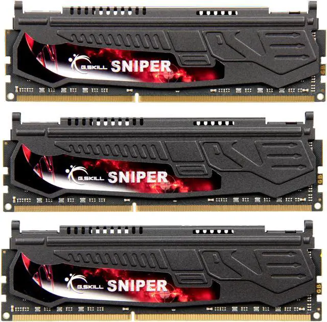 Alt view image 2 of 3 - G.SKILL Sniper Gaming Series 12GB (3 x 4GB) DDR3 1600 (PC3 12800) Desktop Memory Model F3-12800CL9T-12GBSR