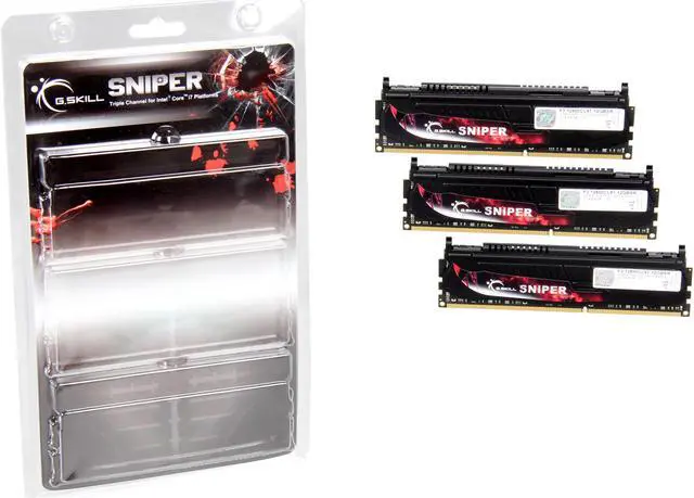 Alt view image 3 of 3 - G.SKILL Sniper Gaming Series 12GB (3 x 4GB) DDR3 1600 (PC3 12800) Desktop Memory Model F3-12800CL9T-12GBSR