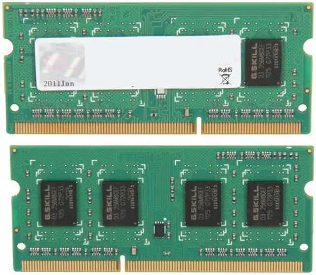 Alt view image 3 of 3 - G.SKILL 4GB (2 x 2GB) 204-Pin DDR3 SO-DIMM DDR3 1600 (PC3 12800) Laptop Memory Model F3-12800CL9D-4GBSQ