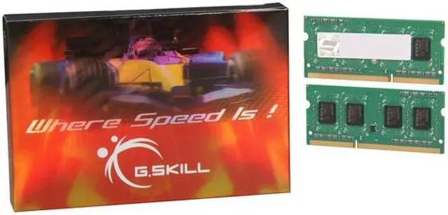 Alt view image 4 of 3 - G.SKILL 4GB (2 x 2GB) 204-Pin DDR3 SO-DIMM DDR3 1600 (PC3 12800) Laptop Memory Model F3-12800CL9D-4GBSQ