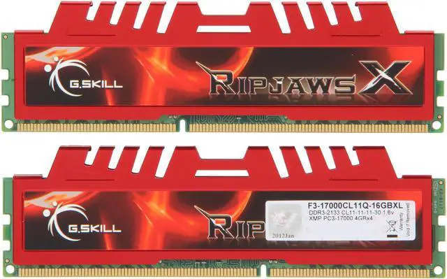 Alt view image 2 of 3 - G.SKILL Ripjaws X Series 16GB (4 x 4GB) DDR3 2133 (PC3 17000) Desktop Memory Model F3-17000CL11Q-16GBXL
