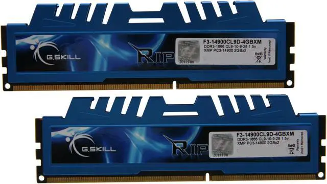 Main image of G.SKILL Ripjaws X Series 4GB (2 x 2GB) DDR3 1866 (PC3 14900) Desktop Memory Model F3-14900CL9D-4GBXM