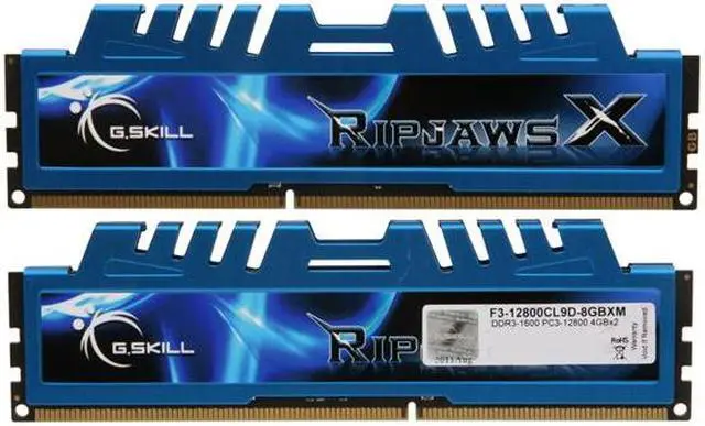 Alt view image 2 of 3 - G.SKILL Ripjaws X Series 8GB (2 x 4GB) DDR3L 1600 (PC3L 12800) Low Voltage Desktop Memory Model F3-12800CL9D-8GBXM