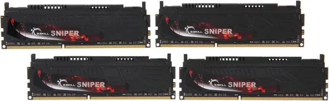 Main image of G.SKILL Sniper Series 16GB (4 x 4GB) DDR3L 1600 (PC3L 12800) Low Voltage Desktop Memory Model F3-12800CL9Q-16GBSR1