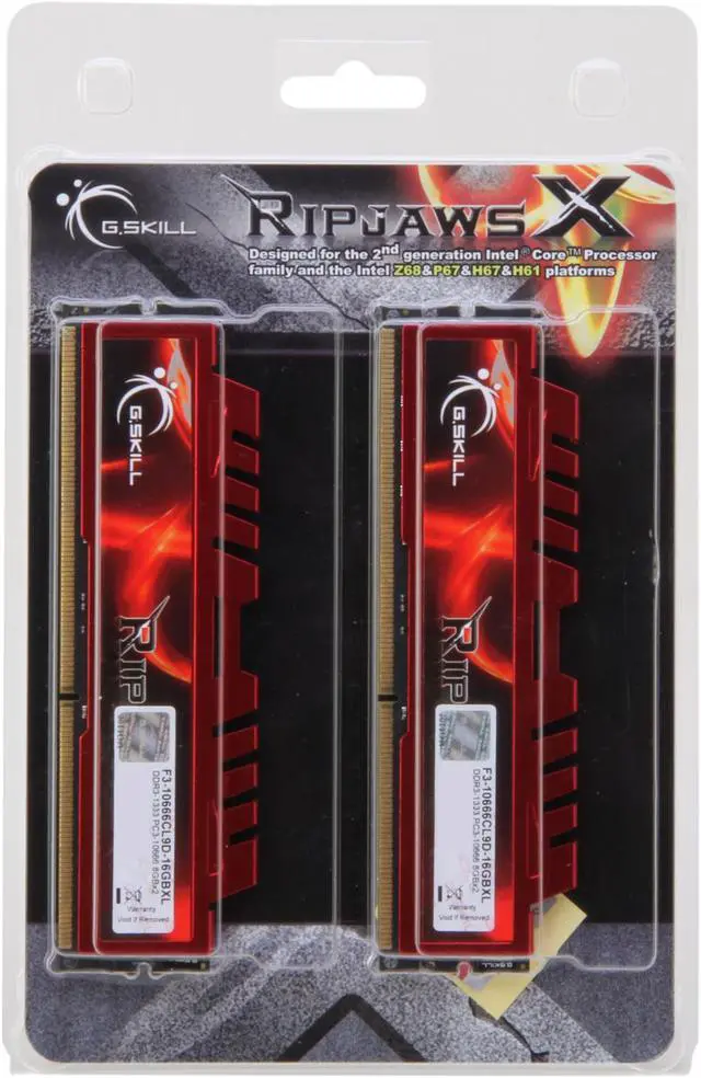 Alt view image 3 of 3 - G.SKILL Ripjaws X Series 16GB (2 x 8GB) DDR3 1333 (PC3 10666) Desktop Memory Model F3-10666CL9D-16GBXL