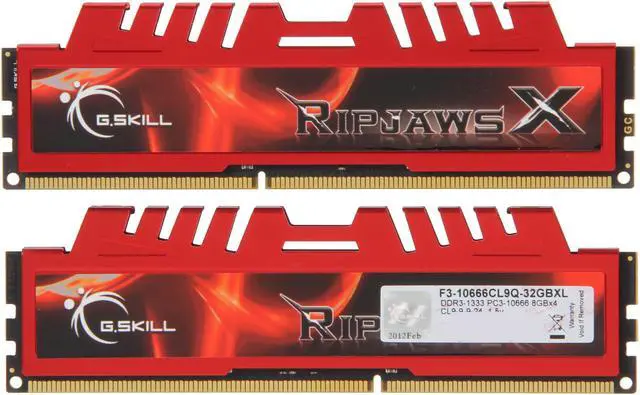 Alt view image 2 of 3 - G.SKILL Ripjaws X Series 32GB (4 x 8GB) DDR3 1333 (PC3 10666) Desktop Memory Model F3-10666CL9Q-32GBXL