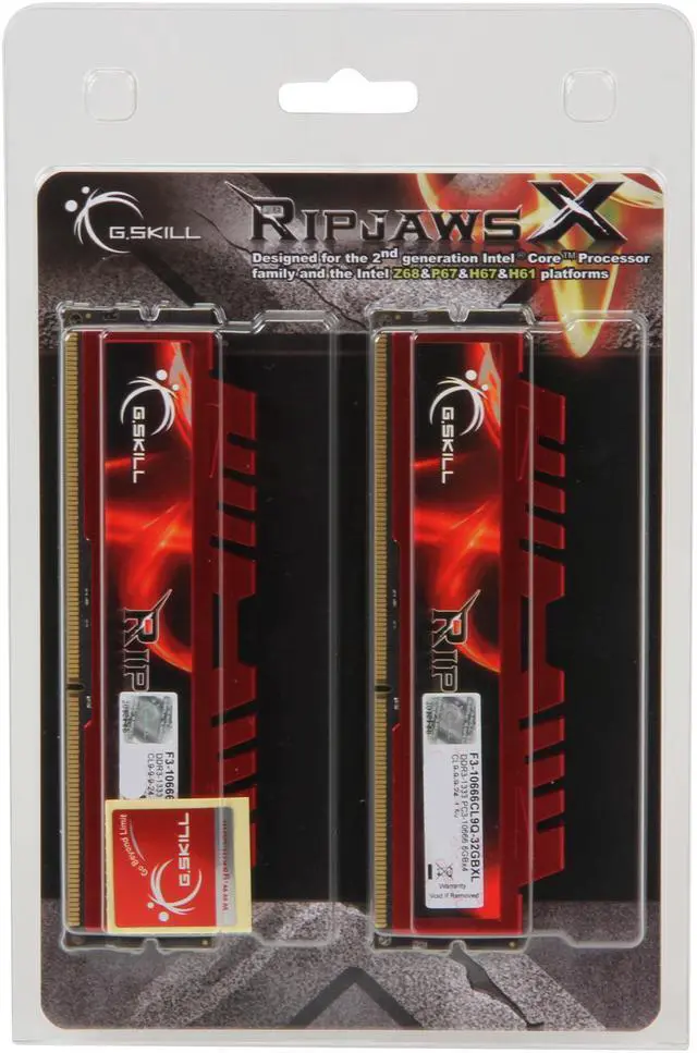 Alt view image 3 of 3 - G.SKILL Ripjaws X Series 32GB (4 x 8GB) DDR3 1333 (PC3 10666) Desktop Memory Model F3-10666CL9Q-32GBXL