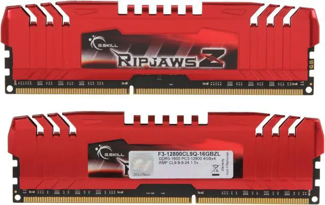 Alt view image 2 of 3 - G.SKILL Ripjaws Z Series 16GB (4 x 4GB) DDR3 1600 (PC3 12800) Desktop Memory Model F3-12800CL9Q-16GBZL