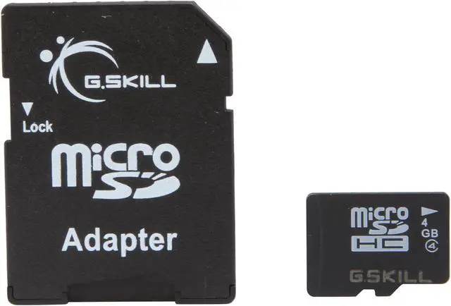 Main image of G.SKILL 4GB microSDHC Flash Card w/ SD Adapter Model FF-TSDG4GA-C4