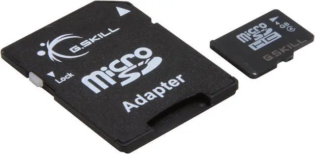 Alt view image 2 of 4 - G.SKILL 4GB microSDHC Flash Card w/ SD Adapter Model FF-TSDG4GA-C4