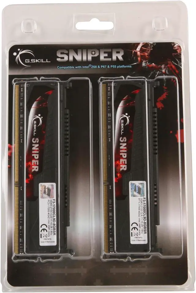 Alt view image 3 of 3 - G.SKILL Sniper Series 8GB (2 x 4GB) DDR3 2133 (PC3 17000) Desktop Memory Model F3-17000CL9D-8GBSR