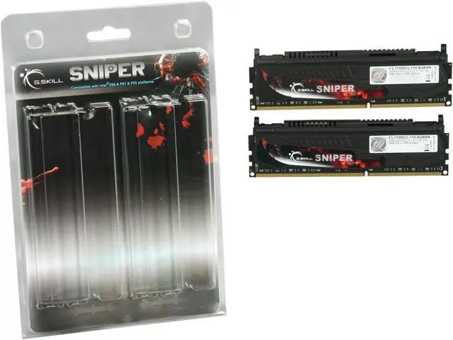 Alt view image 3 of 3 - G.SKILL Sniper Series 8GB (2 x 4GB) DDR3 2133 (PC3 17000) Desktop Memory Model F3-17000CL11D-8GBSR