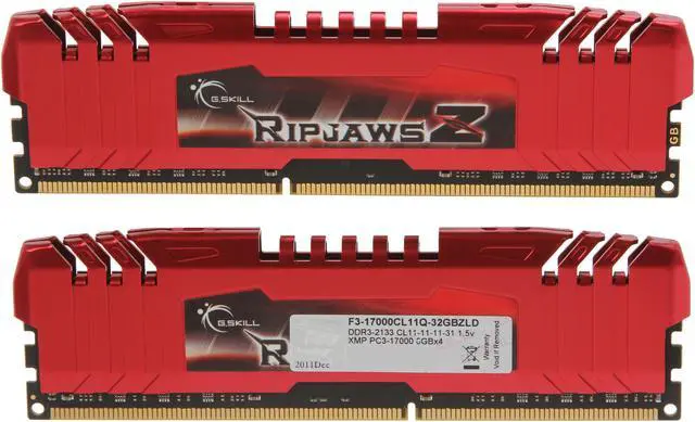 Alt view image 3 of 6 - G.SKILL Ripjaws Z Series 32GB (4 x 8GB) DDR3 2133 (PC3 17000) Desktop Memory Model F3-17000CL11Q-32GBZLD