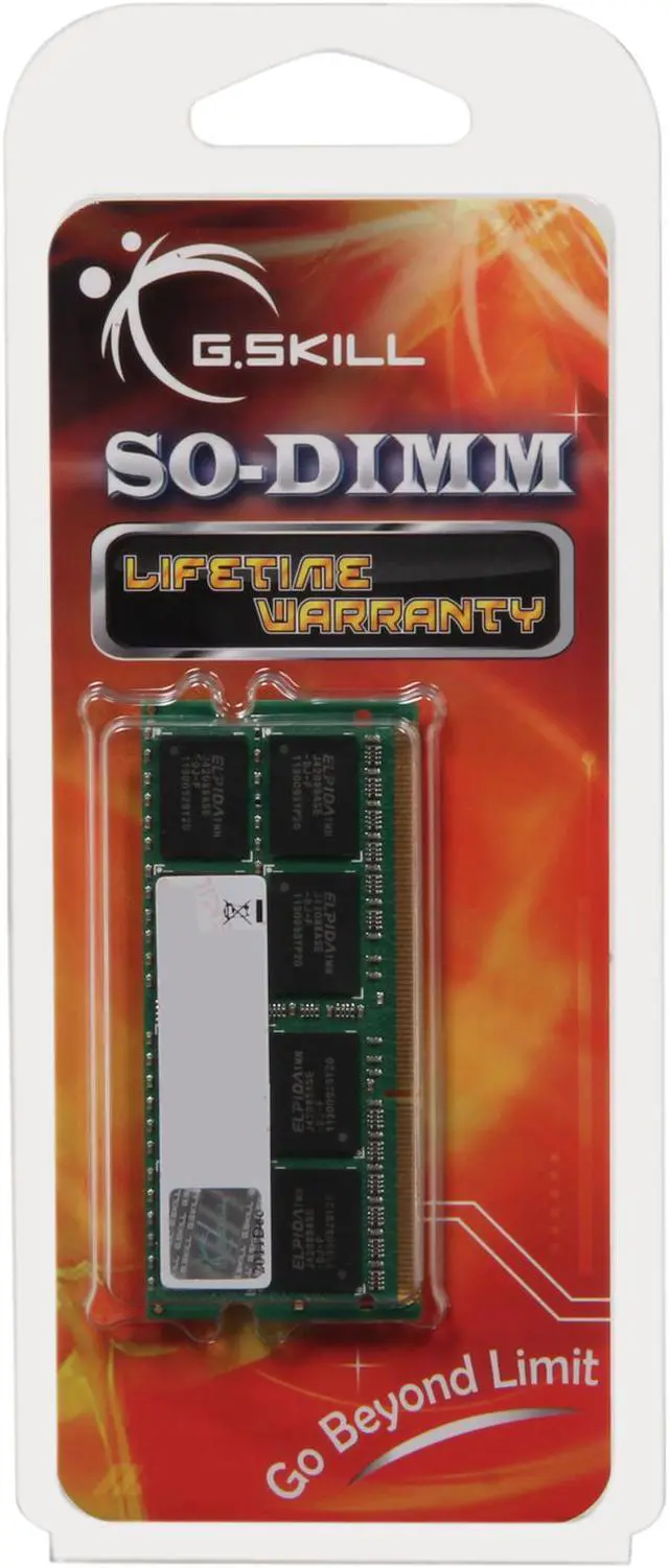 Alt view image 3 of 3 - G.SKILL 8GB 204-Pin DDR3 SO-DIMM DDR3 1333 (PC3 10600) Laptop Memory Model F3-10600CL9S-8GBSQ