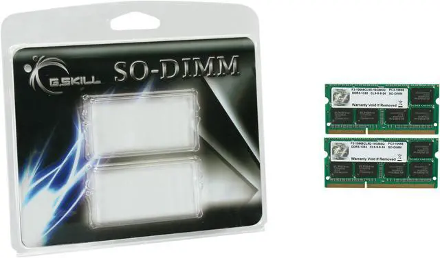 Alt view image 3 of 3 - G.SKILL 16GB (2 x 8GB) 204-Pin DDR3 SO-DIMM DDR3 1333 (PC3 10666) Laptop Memory Model F3-10666CL9D-16GBSQ