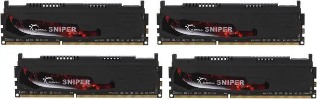 Main image of G.SKILL Sniper Gaming Series 16GB (4 x 4GB) DDR3 1600 (PC3 12800) Desktop Memory Model F3-12800CL9Q-16GBSR