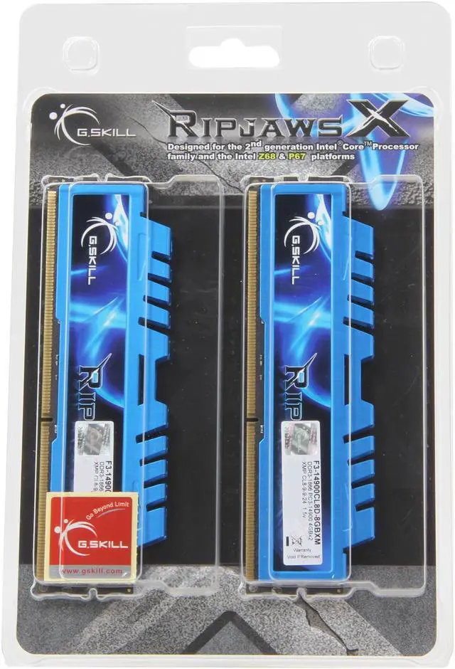 Alt view image 3 of 3 - G.SKILL Ripjaws X Series 8GB (2 x 4GB) DDR3 1866 (PC3 14900) Desktop Memory Model F3-14900CL8D-8GBXM