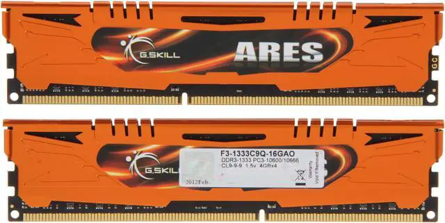 Alt view image 2 of 3 - G.SKILL Ares Series 16GB (4 x 4GB) DDR3 1333 (PC3 10666) Desktop Memory Model F3-1333C9Q-16GAO
