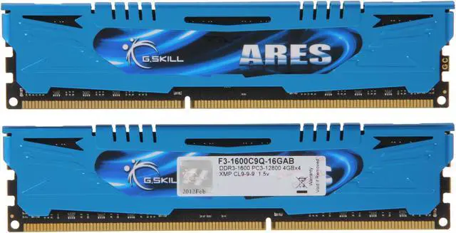 Alt view image 2 of 3 - G.SKILL Ares Series 16GB (4 x 4GB) DDR3 1600 (PC3 12800) Desktop Memory Model F3-1600C9Q-16GAB
