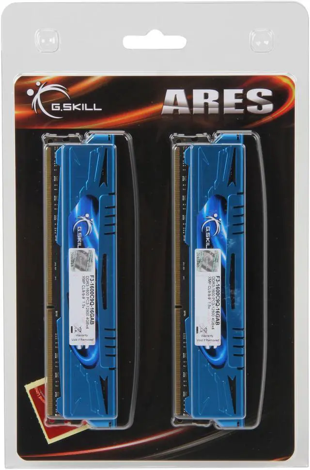 Alt view image 3 of 3 - G.SKILL Ares Series 16GB (4 x 4GB) DDR3 1600 (PC3 12800) Desktop Memory Model F3-1600C9Q-16GAB