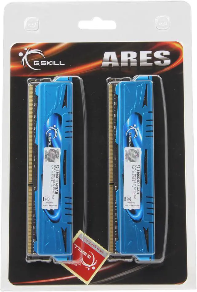 Alt view image 3 of 3 - G.SKILL Ares Series 8GB (2 x 4GB) DDR3 1866 (PC3 14900) Desktop Memory Model F3-1866C9D-8GAB