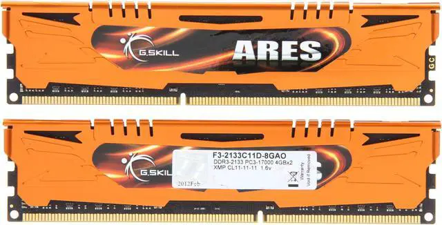 Alt view image 2 of 3 - G.SKILL Ares Series 8GB (2 x 4GB) DDR3 2133 (PC3 17000) Desktop Memory Model F3-2133C11D-8GAO