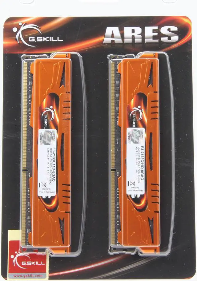 Alt view image 3 of 3 - G.SKILL Ares Series 8GB (2 x 4GB) DDR3 2133 (PC3 17000) Desktop Memory Model F3-2133C11D-8GAO