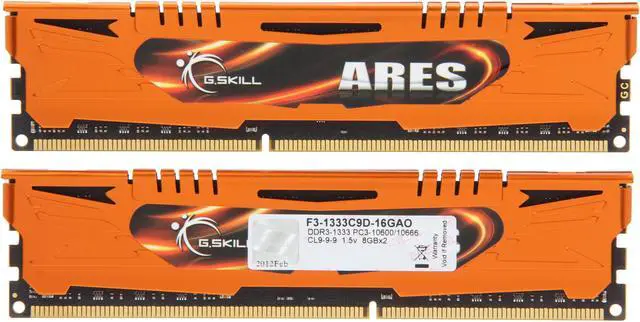 Alt view image 2 of 3 - G.SKILL Ares Series 16GB (2 x 8GB) DDR3 1333 (PC3 10666) Desktop Memory Model F3-1333C9D-16GAO