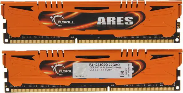Alt view image 2 of 3 - G.SKILL Ares Series 32GB (4 x 8GB) DDR3 1333 (PC3 10666) Desktop Memory Model F3-1333C9Q-32GAO