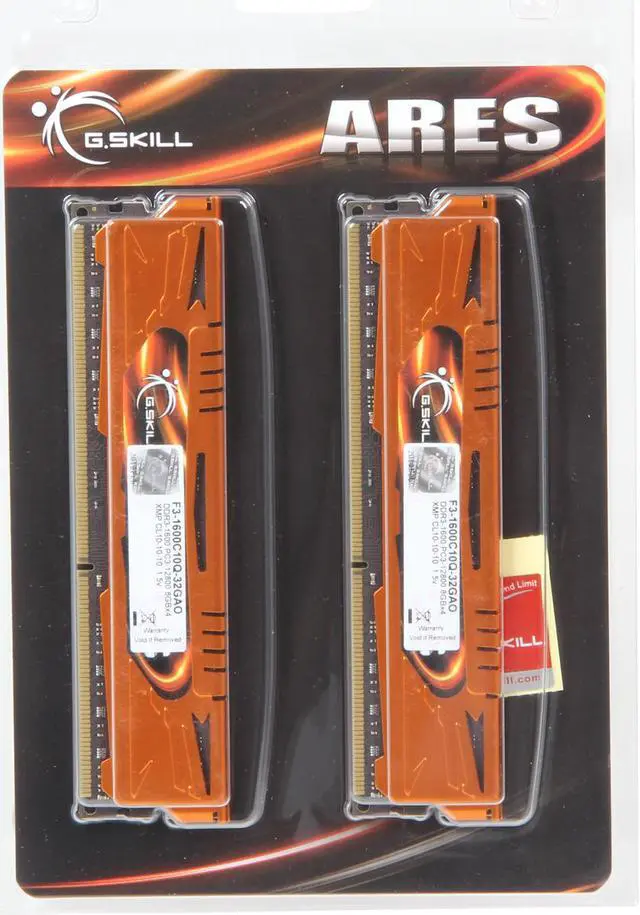 Alt view image 3 of 3 - G.SKILL Ares Series 32GB (4 x 8GB) DDR3 1600 (PC3 12800) Desktop Memory Model F3-1600C10Q-32GAO