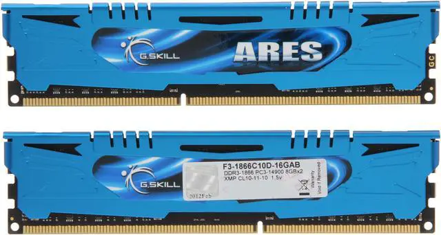 Alt view image 2 of 3 - G.SKILL Ares Series 16GB (2 x 8GB) DDR3 1866 (PC3 14900) Desktop Memory Model F3-1866C10D-16GAB