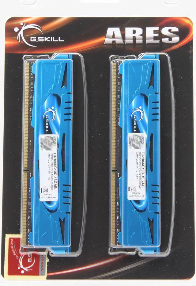 Alt view image 3 of 3 - G.SKILL Ares Series 16GB (2 x 8GB) DDR3 1866 (PC3 14900) Desktop Memory Model F3-1866C10D-16GAB