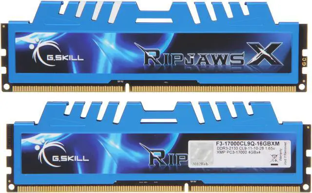 Alt view image 2 of 3 - G.SKILL Ripjaws X Series 16GB (4 x 4GB) DDR3 2133 (PC3 17000) Desktop Memory Model F3-17000CL9Q-16GBXM