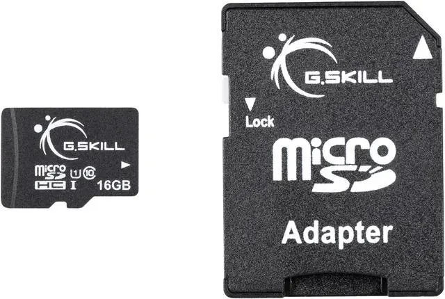Alt view image 2 of 3 - G.Skill 16GB microSDHC UHS-I/U1 Class 10 Memory Card with Adapter (FF-TSDG16GA-C10)